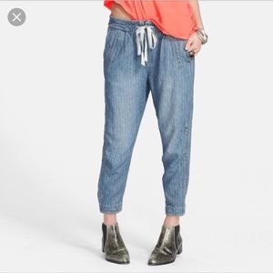 Free People denim joggers